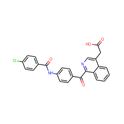 O=C(O)Cc1cnc(C(=O)c2ccc(NC(=O)c3ccc(Cl)cc3)cc2)c2ccccc12 ZINC000084616926