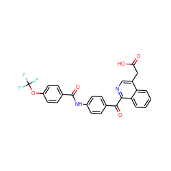 O=C(O)Cc1cnc(C(=O)c2ccc(NC(=O)c3ccc(OC(F)(F)F)cc3)cc2)c2ccccc12 ZINC000103256256