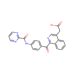 O=C(O)Cc1cnc(C(=O)c2ccc(NC(=O)c3ncccn3)cc2)c2ccccc12 ZINC000084635569