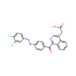 O=C(O)Cc1cnc(C(=O)c2ccc(NCc3ccc(Cl)c(Cl)c3)cc2)c2ccccc12 ZINC000084603269