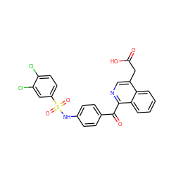 O=C(O)Cc1cnc(C(=O)c2ccc(NS(=O)(=O)c3ccc(Cl)c(Cl)c3)cc2)c2ccccc12 ZINC000084603272