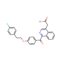 O=C(O)Cc1cnc(C(=O)c2ccc(OCCc3ccc(Cl)cc3)cc2)c2ccccc12 ZINC000103256249