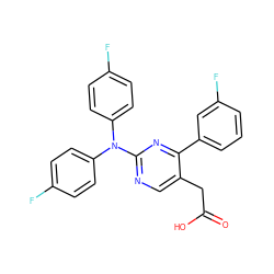 O=C(O)Cc1cnc(N(c2ccc(F)cc2)c2ccc(F)cc2)nc1-c1cccc(F)c1 ZINC000049109742