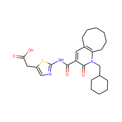 O=C(O)Cc1cnc(NC(=O)c2cc3c(n(CC4CCCCC4)c2=O)CCCCCC3)s1 ZINC000084602219