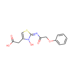 O=C(O)Cc1cs/c(=N/C(=O)COc2ccccc2)n1O ZINC000040411211