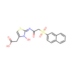 O=C(O)Cc1cs/c(=N/C(=O)CS(=O)(=O)c2ccc3ccccc3c2)n1O ZINC000040935939