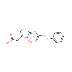 O=C(O)Cc1cs/c(=N/C(=O)CSc2ccccc2)n1O ZINC000040834909