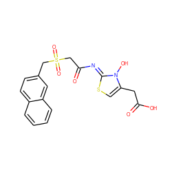 O=C(O)Cc1cs/c(=N\C(=O)CS(=O)(=O)Cc2ccc3ccccc3c2)n1O ZINC000095596218