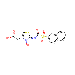 O=C(O)Cc1cs/c(=N\C(=O)S(=O)(=O)c2ccc3ccccc3c2)n1O ZINC000045255209