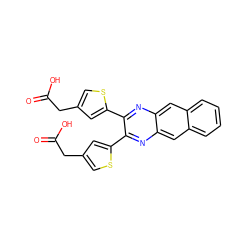 O=C(O)Cc1csc(-c2nc3cc4ccccc4cc3nc2-c2cc(CC(=O)O)cs2)c1 ZINC000028473923