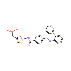 O=C(O)Cc1csc(NC(=O)c2ccc(CNc3ccccc3-c3ccccc3)cc2)n1 ZINC000140879741