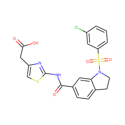 O=C(O)Cc1csc(NC(=O)c2ccc3c(c2)N(S(=O)(=O)c2cccc(Cl)c2)CC3)n1 ZINC000148229090