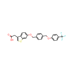 O=C(O)Cc1csc2cc(OCc3ccc(COc4ccc(C(F)(F)F)cc4)cc3)ccc12 ZINC000028822714