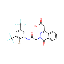 O=C(O)Cc1nn(CC(=O)Nc2cc(C(F)(F)F)cc(C(F)(F)F)c2Br)c(=O)c2ccccc12 ZINC000001544895