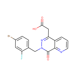 O=C(O)Cc1nn(Cc2ccc(Br)cc2F)c(=O)c2ncccc12 ZINC000013650639