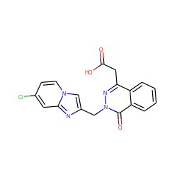 O=C(O)Cc1nn(Cc2cn3ccc(Cl)cc3n2)c(=O)c2ccccc12 ZINC000013449085