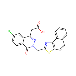 O=C(O)Cc1nn(Cc2nc3c(ccc4ccccc43)s2)c(=O)c2ccc(Cl)cc12 ZINC000013860805