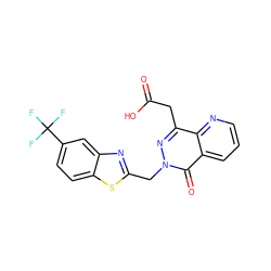 O=C(O)Cc1nn(Cc2nc3cc(C(F)(F)F)ccc3s2)c(=O)c2cccnc12 ZINC000003785350