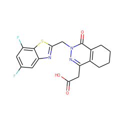 O=C(O)Cc1nn(Cc2nc3cc(F)cc(F)c3s2)c(=O)c2c1CCCC2 ZINC000003783044