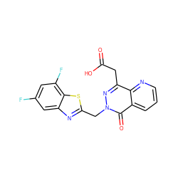 O=C(O)Cc1nn(Cc2nc3cc(F)cc(F)c3s2)c(=O)c2cccnc12 ZINC000013650641