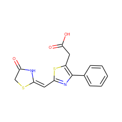 O=C(O)Cc1sc(/C=C2\NC(=O)CS2)nc1-c1ccccc1 ZINC000049772158