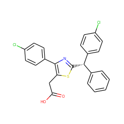 O=C(O)Cc1sc([C@@H](c2ccccc2)c2ccc(Cl)cc2)nc1-c1ccc(Cl)cc1 ZINC000035879967