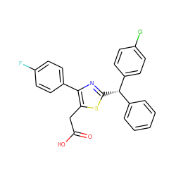 O=C(O)Cc1sc([C@@H](c2ccccc2)c2ccc(Cl)cc2)nc1-c1ccc(F)cc1 ZINC000045371390