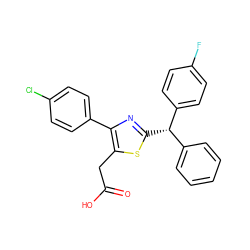 O=C(O)Cc1sc([C@@H](c2ccccc2)c2ccc(F)cc2)nc1-c1ccc(Cl)cc1 ZINC000045337882