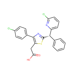 O=C(O)Cc1sc([C@@H](c2ccccc2)c2cccc(Cl)n2)nc1-c1ccc(Cl)cc1 ZINC000045364988