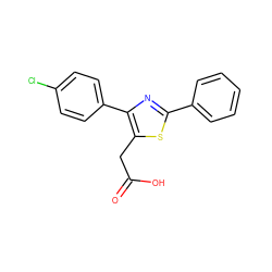 O=C(O)Cc1sc(-c2ccccc2)nc1-c1ccc(Cl)cc1 ZINC000000001444