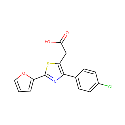 O=C(O)Cc1sc(-c2ccco2)nc1-c1ccc(Cl)cc1 ZINC000045351322