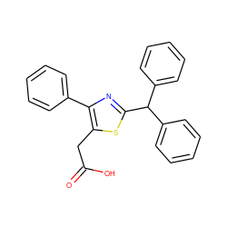 O=C(O)Cc1sc(C(c2ccccc2)c2ccccc2)nc1-c1ccccc1 ZINC000040680300