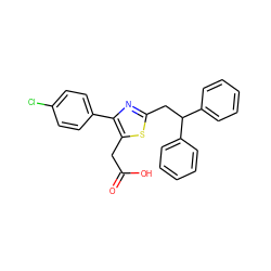 O=C(O)Cc1sc(CC(c2ccccc2)c2ccccc2)nc1-c1ccc(Cl)cc1 ZINC000045367900