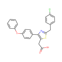 O=C(O)Cc1sc(Cc2ccc(Cl)cc2)nc1-c1ccc(Oc2ccccc2)cc1 ZINC000045387363