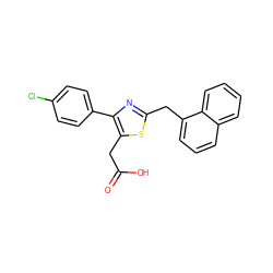 O=C(O)Cc1sc(Cc2cccc3ccccc23)nc1-c1ccc(Cl)cc1 ZINC000045373885