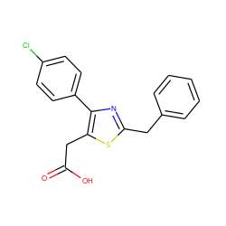 O=C(O)Cc1sc(Cc2ccccc2)nc1-c1ccc(Cl)cc1 ZINC000045338815