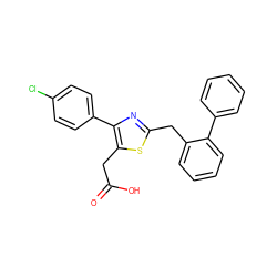 O=C(O)Cc1sc(Cc2ccccc2-c2ccccc2)nc1-c1ccc(Cl)cc1 ZINC000045384986