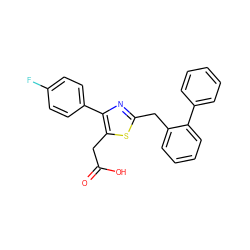 O=C(O)Cc1sc(Cc2ccccc2-c2ccccc2)nc1-c1ccc(F)cc1 ZINC000045373080