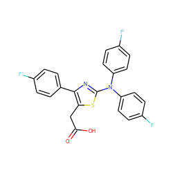 O=C(O)Cc1sc(N(c2ccc(F)cc2)c2ccc(F)cc2)nc1-c1ccc(F)cc1 ZINC000049050328