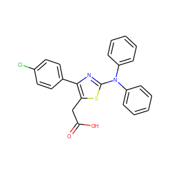 O=C(O)Cc1sc(N(c2ccccc2)c2ccccc2)nc1-c1ccc(Cl)cc1 ZINC000049033781