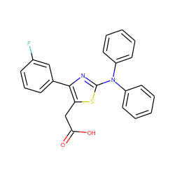 O=C(O)Cc1sc(N(c2ccccc2)c2ccccc2)nc1-c1cccc(F)c1 ZINC000049050324