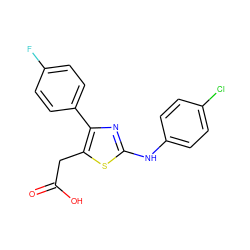 O=C(O)Cc1sc(Nc2ccc(Cl)cc2)nc1-c1ccc(F)cc1 ZINC000005023198