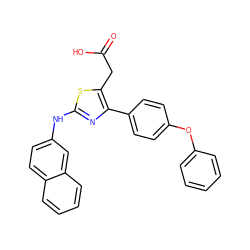 O=C(O)Cc1sc(Nc2ccc3ccccc3c2)nc1-c1ccc(Oc2ccccc2)cc1 ZINC000045375233