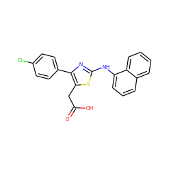 O=C(O)Cc1sc(Nc2cccc3ccccc23)nc1-c1ccc(Cl)cc1 ZINC000005023194