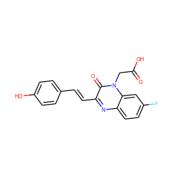 O=C(O)Cn1c(=O)c(/C=C/c2ccc(O)cc2)nc2ccc(F)cc21 ZINC000299872054