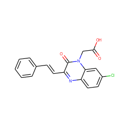 O=C(O)Cn1c(=O)c(/C=C/c2ccccc2)nc2ccc(Cl)cc21 ZINC000169342613