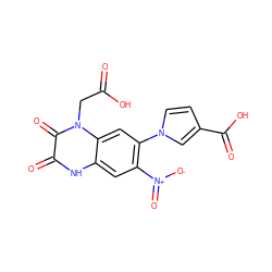 O=C(O)Cn1c(=O)c(=O)[nH]c2cc([N+](=O)[O-])c(-n3ccc(C(=O)O)c3)cc21 ZINC000013445026