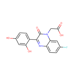 O=C(O)Cn1c(=O)c(-c2ccc(O)cc2O)nc2ccc(F)cc21 ZINC000299864377