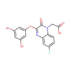 O=C(O)Cn1c(=O)c(Oc2cc(O)cc(O)c2)nc2cc(F)ccc21 ZINC000473081238