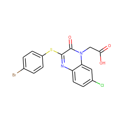 O=C(O)Cn1c(=O)c(Sc2ccc(Br)cc2)nc2ccc(Cl)cc21 ZINC000299866442